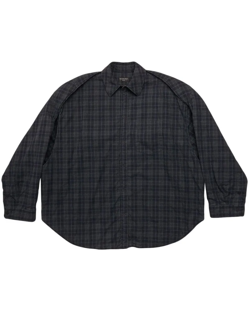 Balenciaga überprüfte Flanellhemd Grey