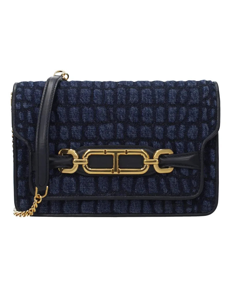 Tom Ford Damens Clutch aus blauem/Jeansstoff -