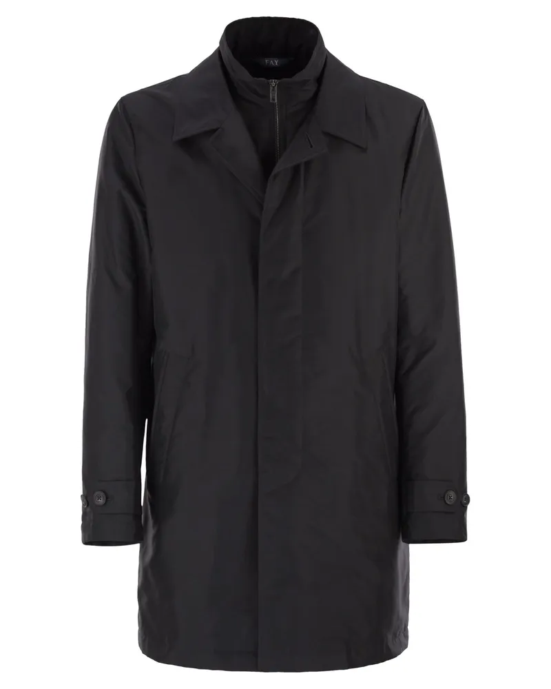 Fay Morgenmantel in technischer Poplin Night