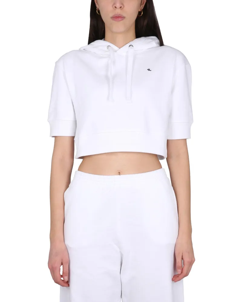 Raf Simons Sweatshirt mit Logo -Stickerei White