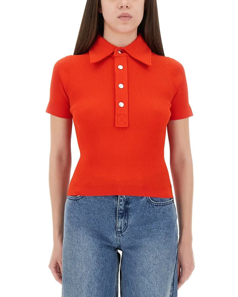 Tory Burch Viskose Poloshirt Red