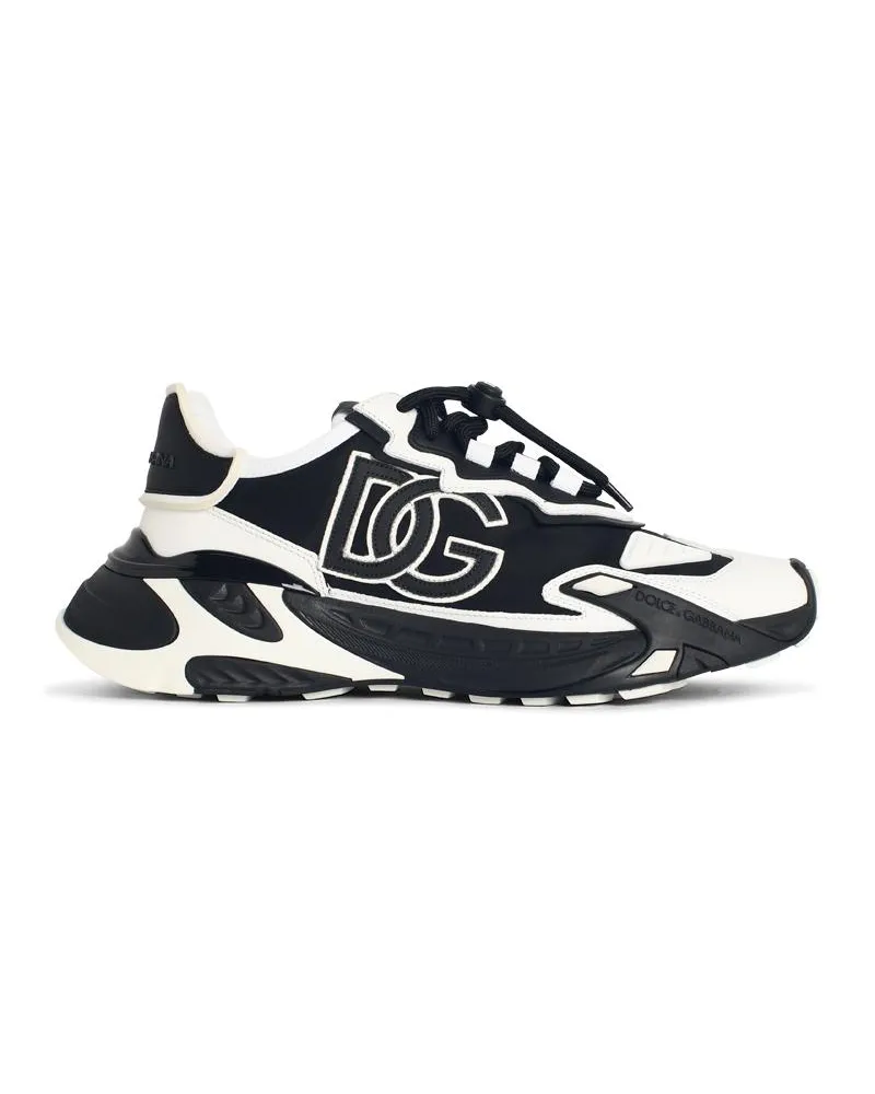 Dolce & Gabbana Daymaster' Schwarz -Weiß -Lear -Mischung Turnschuhe White