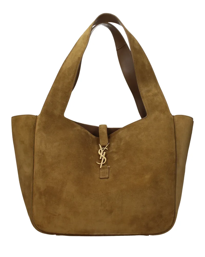 Saint Laurent Damens Braune Umhängetaschen aus Wildleder -