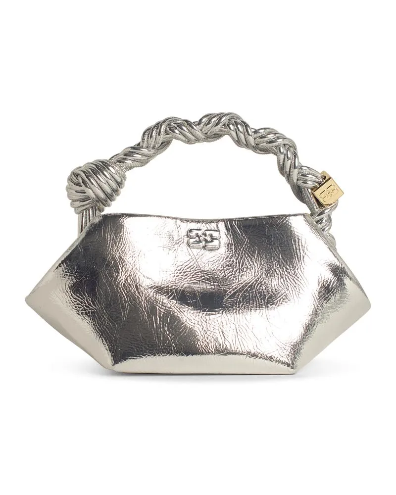 Ganni Bou' Mini -Tasche in Silver Lear Mischung Silver
