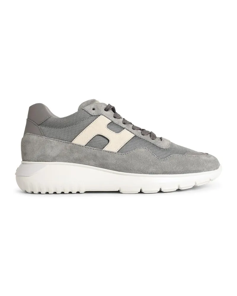 Hogan Interactive 3' graues Wildleder -Mischungen Turnschuhe Grey