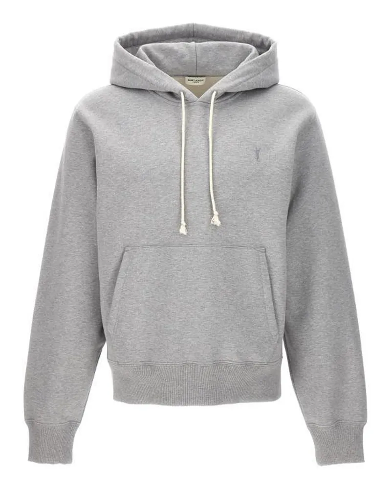 Saint Laurent Kapuze -Baumwoll -Sweatshirt Gray