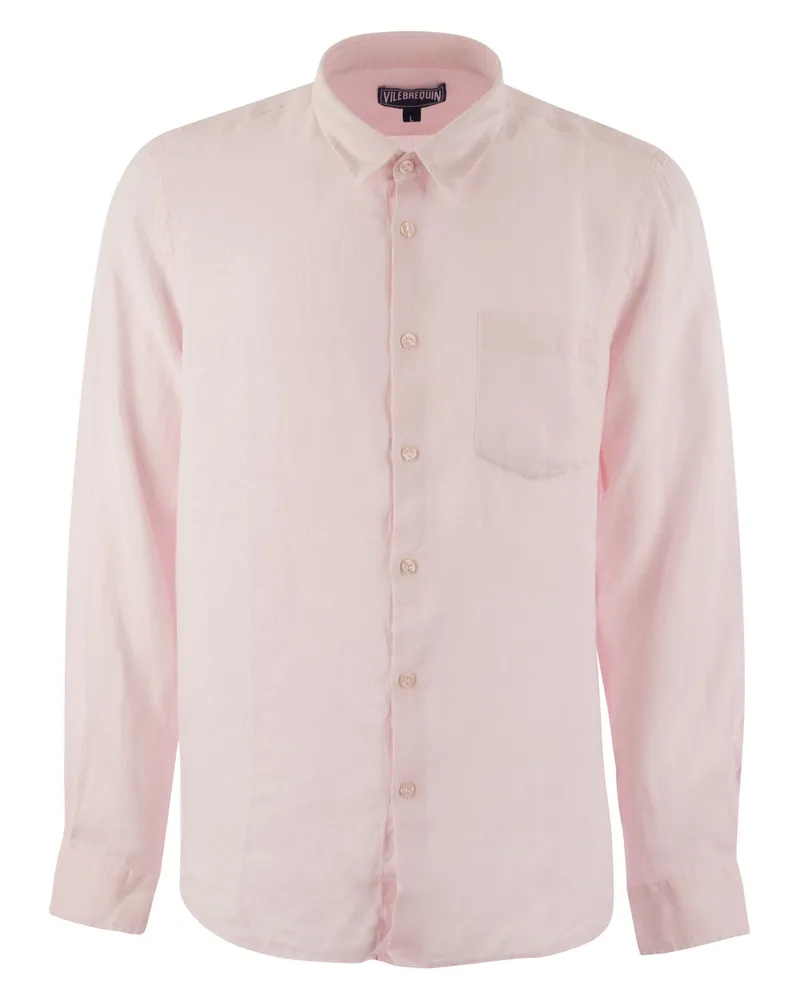 Vilebrequin Langarmes Leinenhemd Pink
