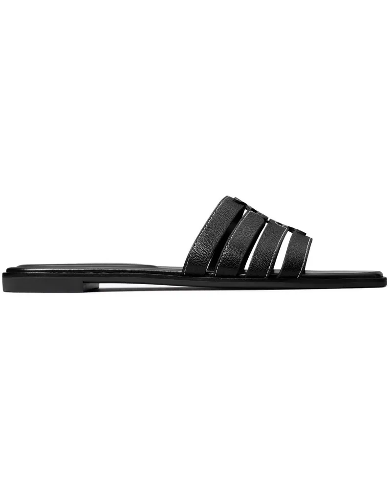 Tory Burch e Ines Lederkäfigsandalen Black