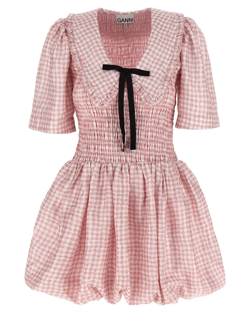 Ganni Pink Check' Kleid Pink