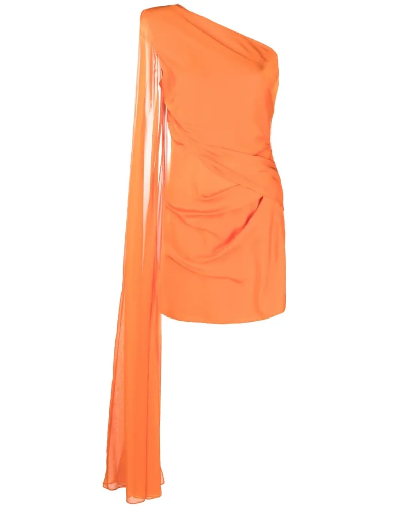 Roland Mouret Asymmetrische Seidenkrepp -Mini -Kleid Orange