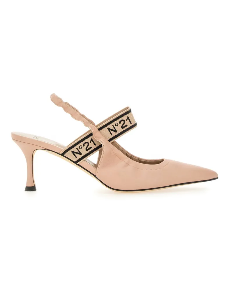 N° 21 N ° 21 Slingback mit Logo Nude