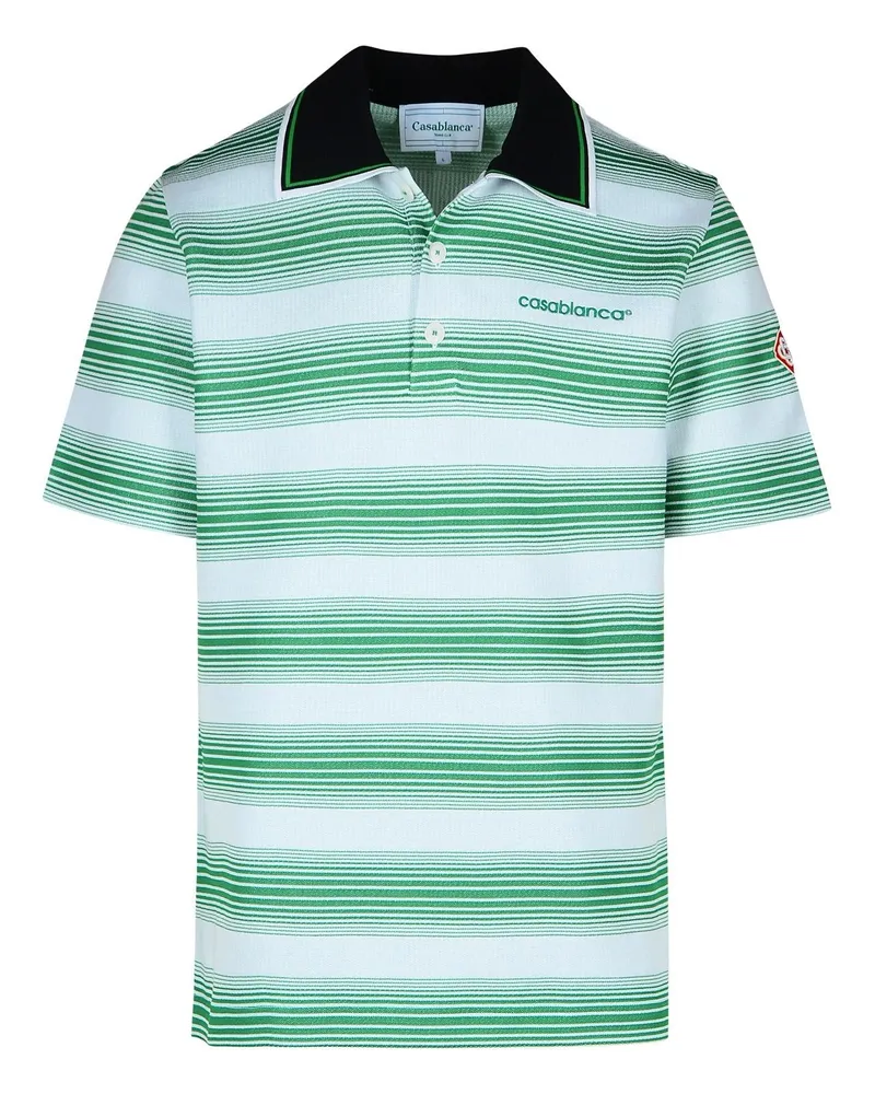 Casablanca Paris weiße Baumwollmisch -Polo -Hemd White