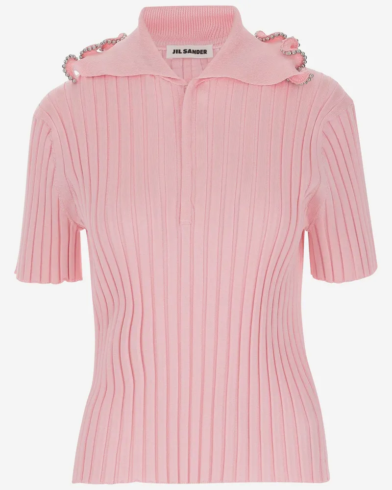 Jil Sander Viskose Poloshirt Pink