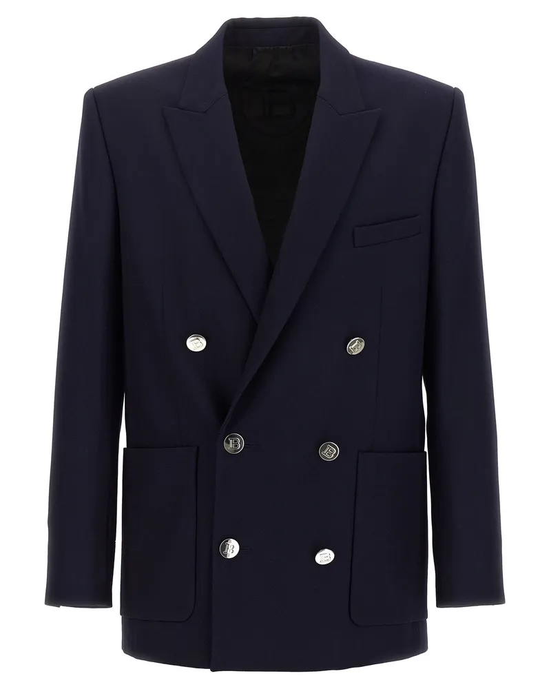Balmain Double Breasted Blazer Blue