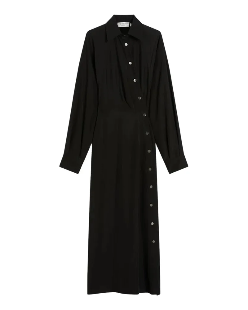 SPORTMAX Asymmetrisches Hemdkleid Schwarz Nero
