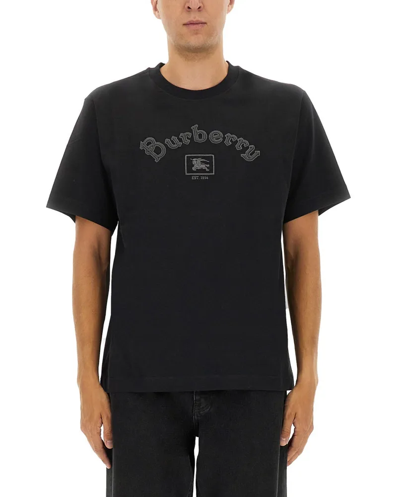 Burberry Gothic Logo T -Shirt Black