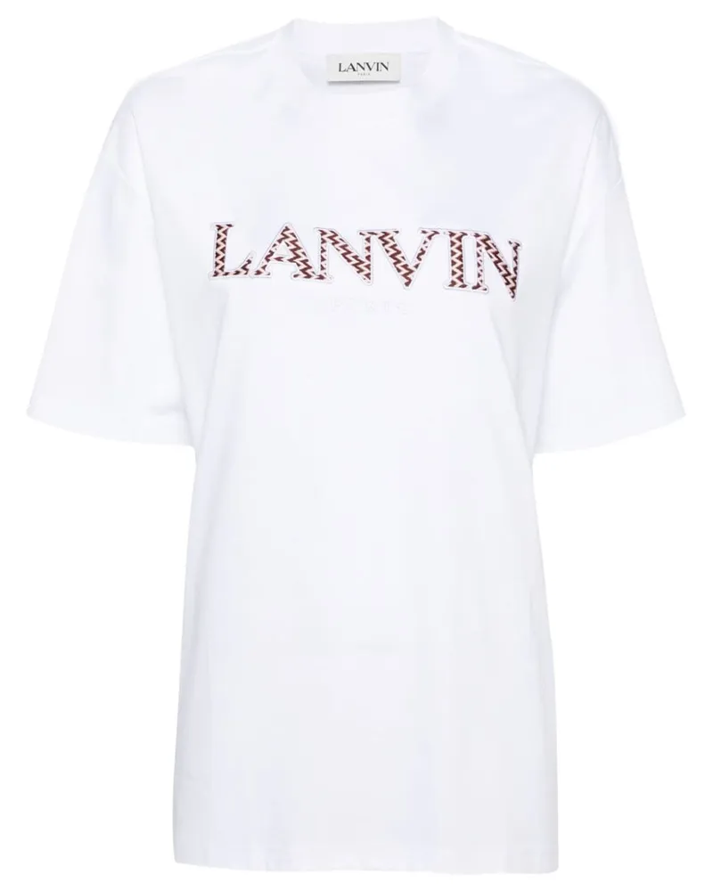 Lanvin Logo Baumwoll -T -Shirt White