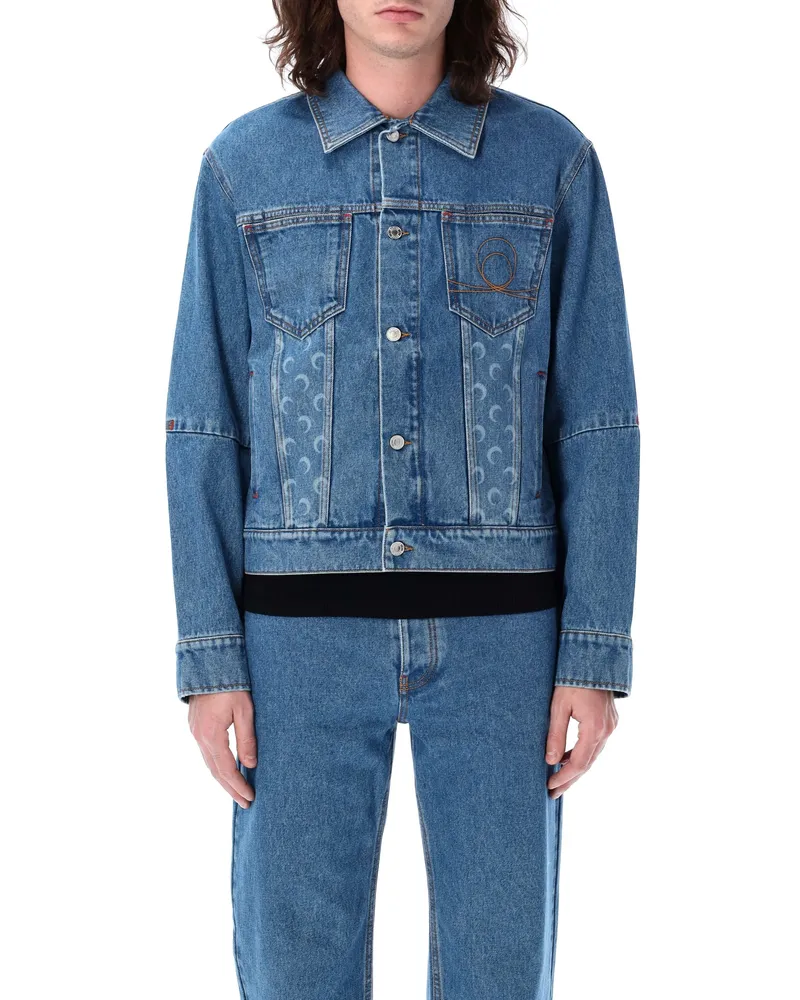 Marine Serre Coats Blau Blue