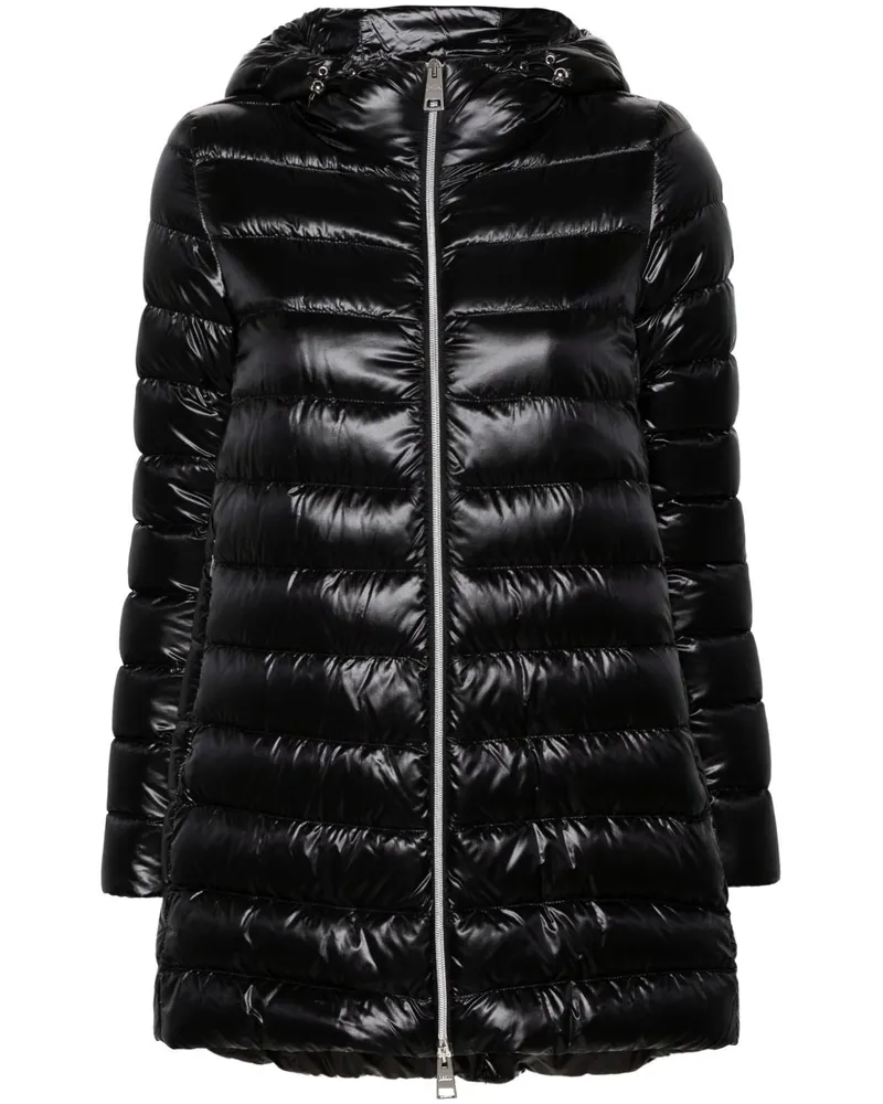 Herno eine Form Midi Down Jacke Black
