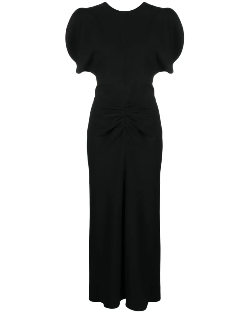 Victoria Beckham sammelte Taille Midi Kleid Black