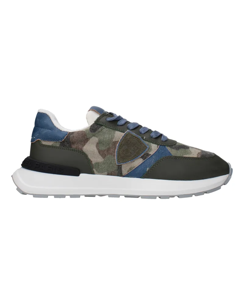 Philippe Model Sneakers Antibes Herren Stoff grün/hellblaues Pulver -