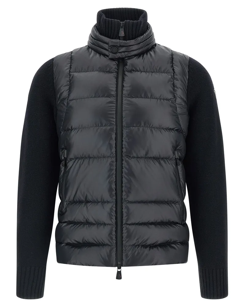 Moncler wattierte Strickjacke Blue