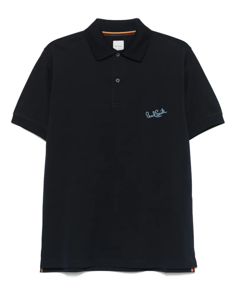 Paul Smith Logo Baumwollpolohemd Blue
