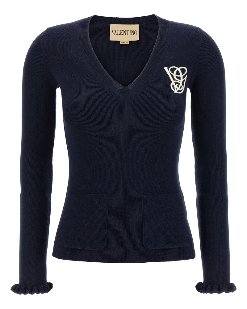 Valentino Garavani Valentino Garavani Stickpullover Blue