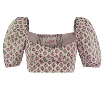 Crop Top mit Blumendruck