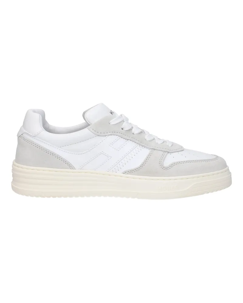 Hogan Sneakers H630 Herrens Leder Weiß/Hellgrau -