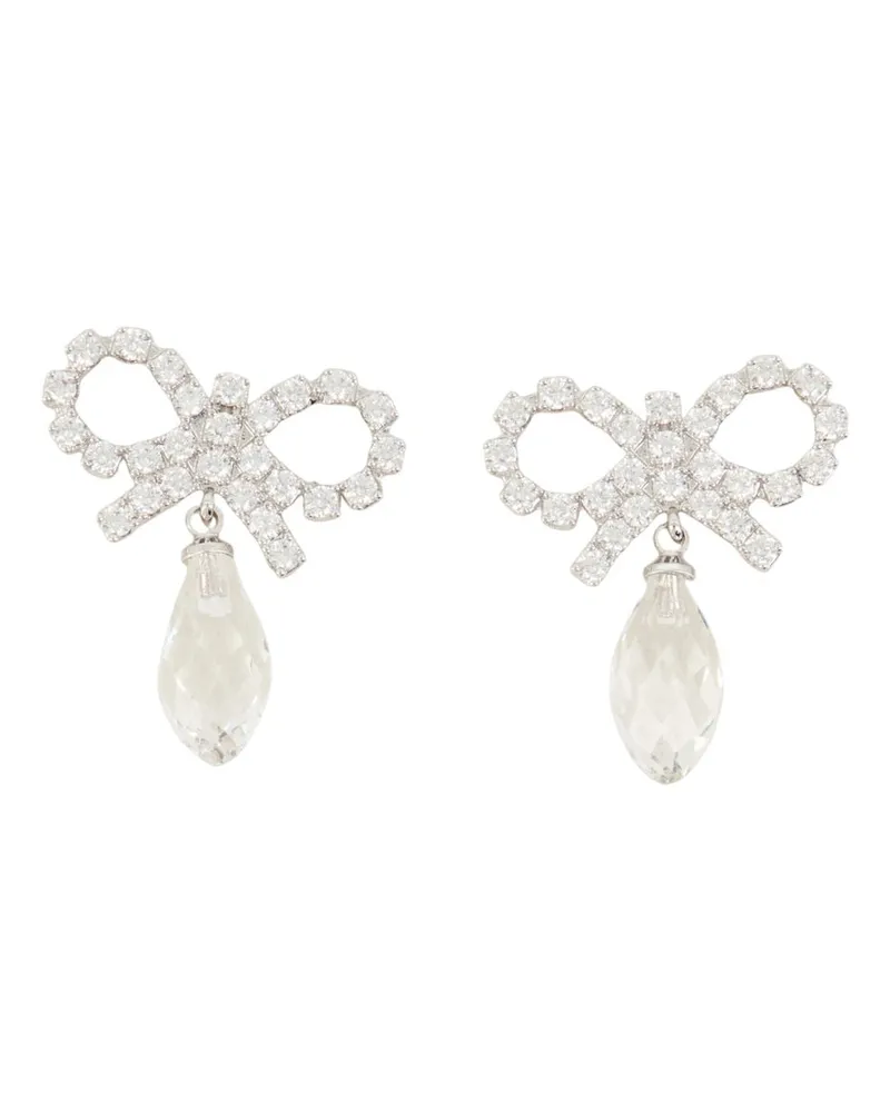 Self-Portrait Schleifen-Tropfen-Ohrringe, Selbstporträt, Metall, Silber Silber