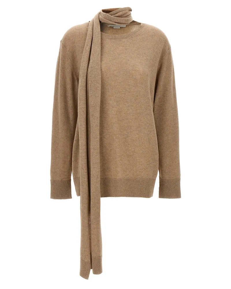 Stella McCartney Schal Detailpullover Beige