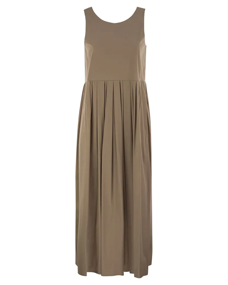 Max Mara Moira Poplin ärmellose Kleid Camel