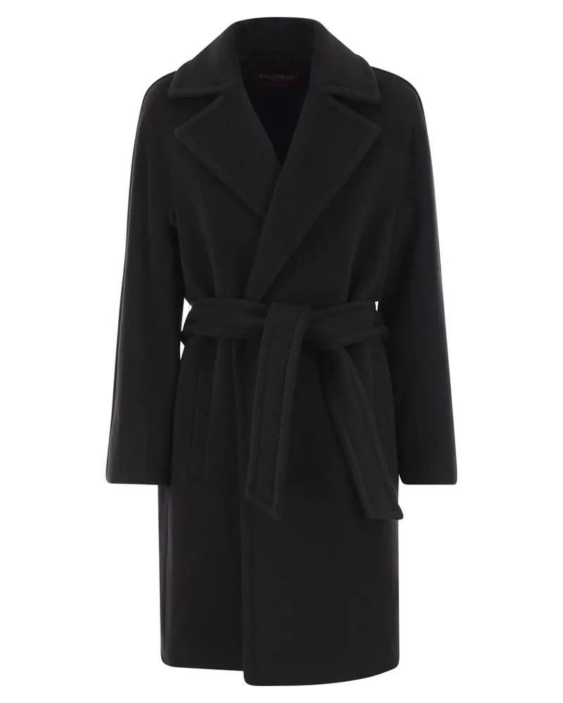 Max Mara Scire Woll-Biber-Morgenmantel Black