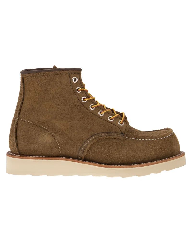 Red Wing Shoes Classic Moc Mohave Wildleder Schnürstiefel Olivengrün