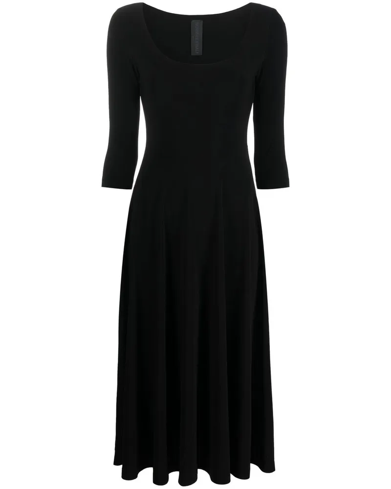 Norma Kamali Flared Midi Kleid Black