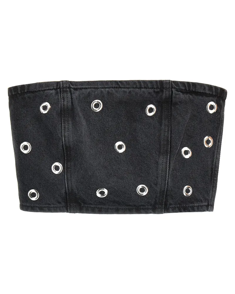 ROTATE Birger Christensen Drehen Sie Birger Christensen 'besetzter Denim' Top Black