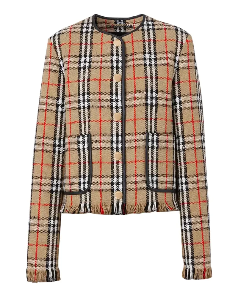 Burberry Vintage Check Motiv Jacke Beige