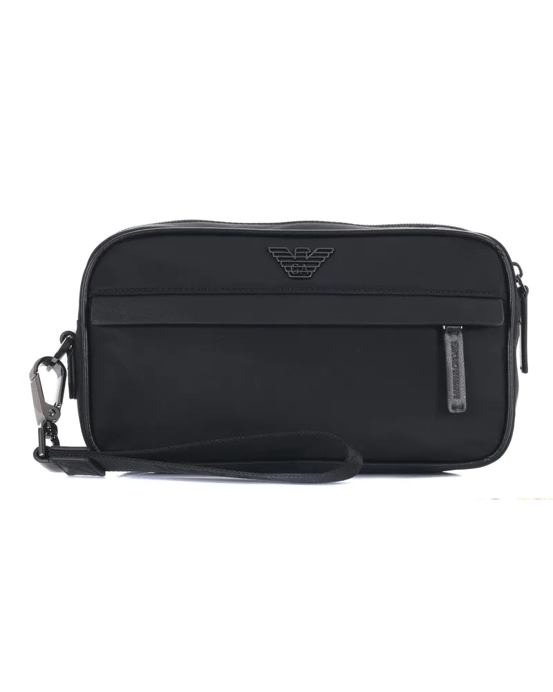 Emporio Armani Black Nylon Clutch -Tasche 