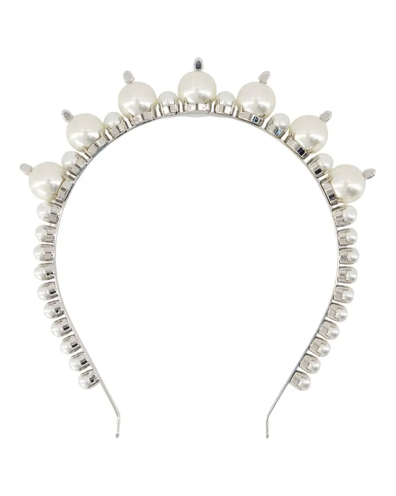 Simone Rocha Tiara Hair Clips  Pearl White Weiß