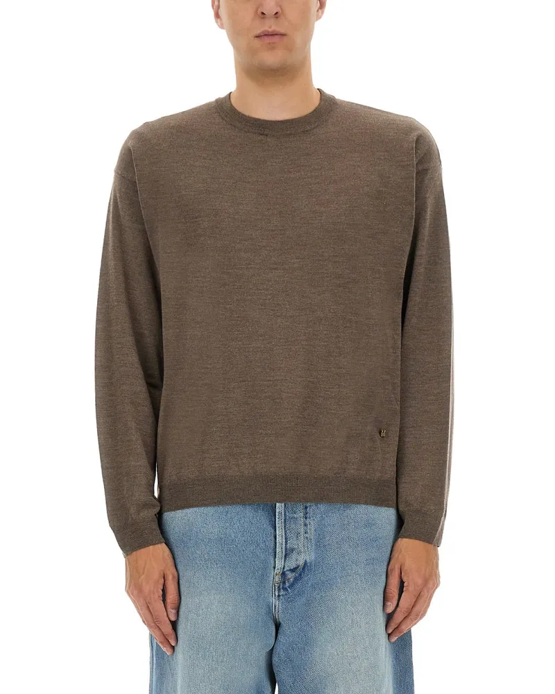 Moschino Wolle und Seidenpullover Brown