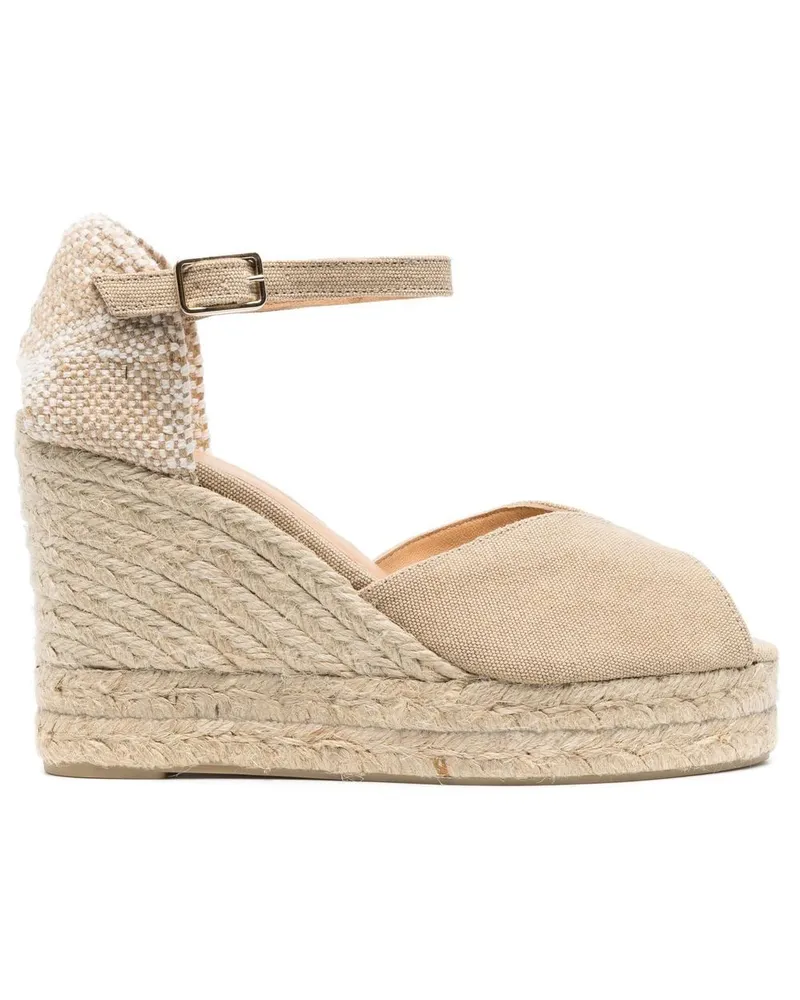 Castañer Bianca Raffia Wedge Espadrilles Beige
