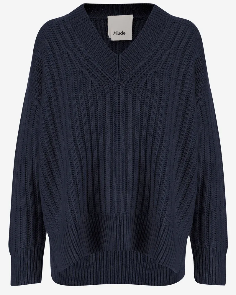 ALLUDE Gegen Kaschmirpullover anspielend Blue