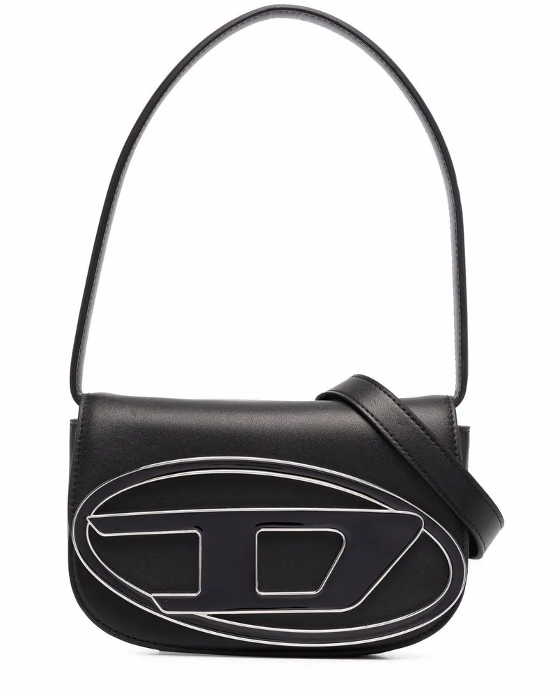 Diesel 1 Dr. Leder -Umhängetasche Black