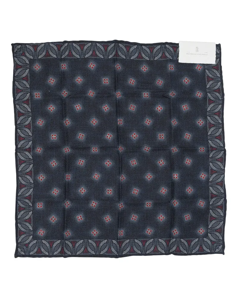 Brunello Cucinelli Taschen-Clutch aus Seide Blue