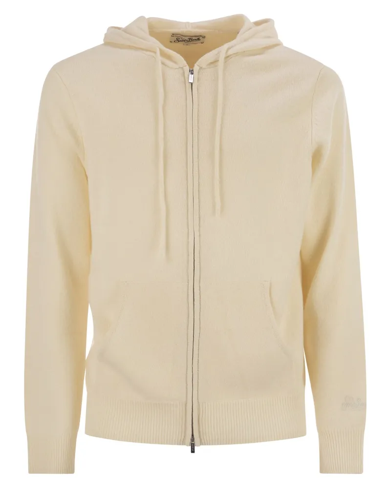 MC2 Saint Barth Wool Cardigan mit Reißverschluss White