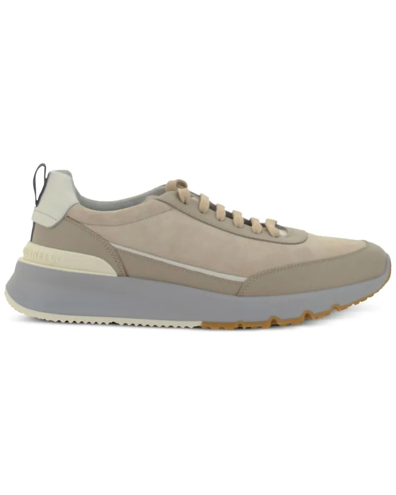 Brunello Cucinelli Leder -Sneaker Beige