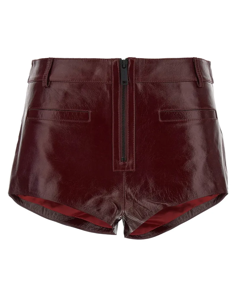 Self-Portrait Selbstporträt Craqué Ledershorts Bordeaux