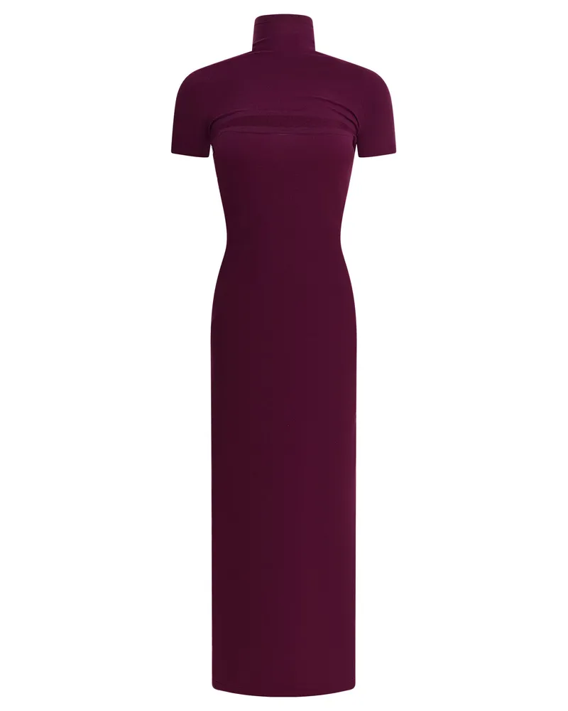 Alaïa figurbetontes Kleid mit Cut-Outs Bordeaux