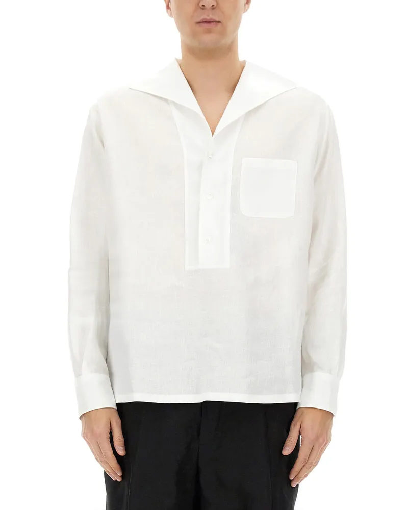 Dolce & Gabbana Leinenhemd White